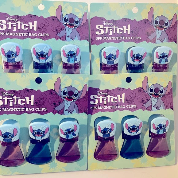 Disney Other - 4 Disney Stitch 3 Pack Magnetic Bag Clips